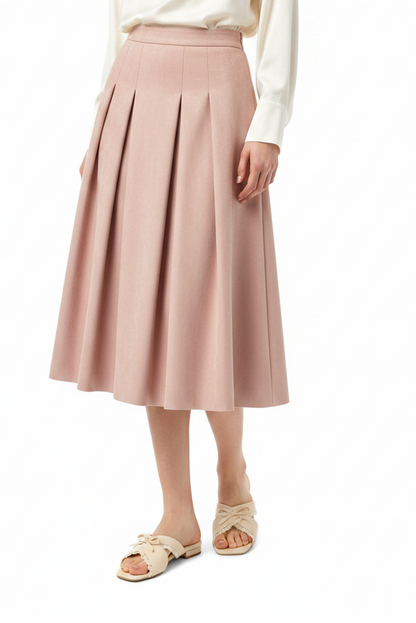 Blush Pink Skirt x Cream Lace Slide Editorial