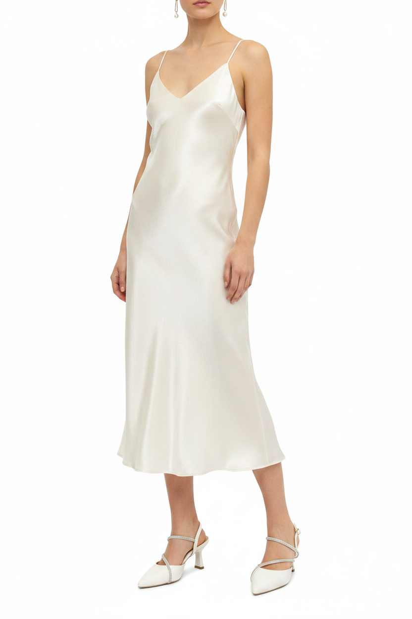 KRISS White Crystal Slingback — Best Outfit Pairing
